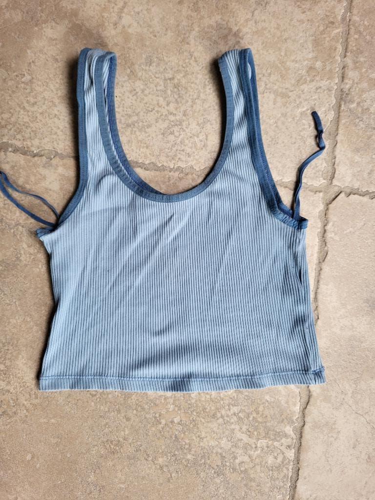 GRATIS : Merk Stradivarius: blauw topje mt 176, Kinderen en Baby's, Kinderkleding | Maat 176, Ophalen of Verzenden, Gebruikt, Meisje