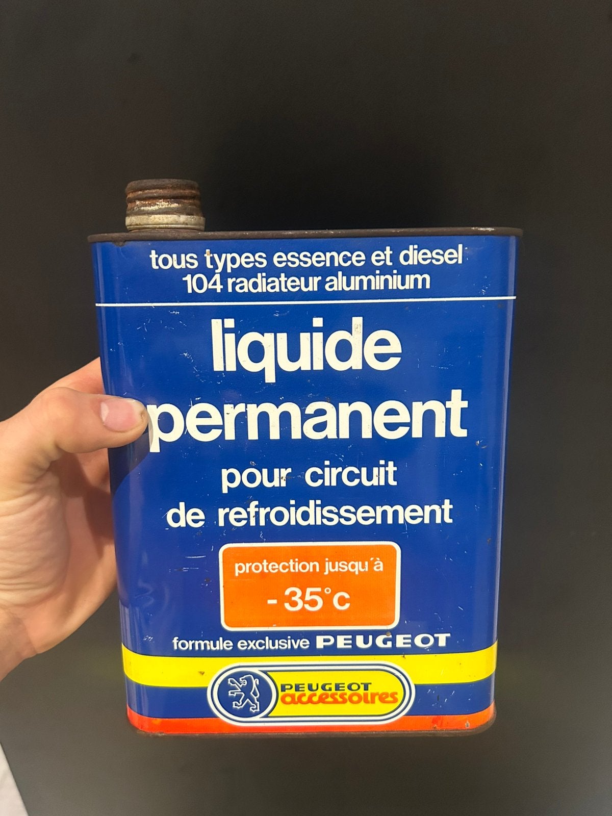 Bidon ancien Peugeot liquide de refroidissement huile olie, Enlèvement ou Envoi, Utilisé