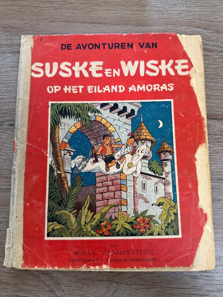 Origineel stripboek Suske en Wiske - Op het eiland Amoras, Boeken, Gelezen, Willy Vandersteen, Eén stripboek, Ophalen of Verzenden