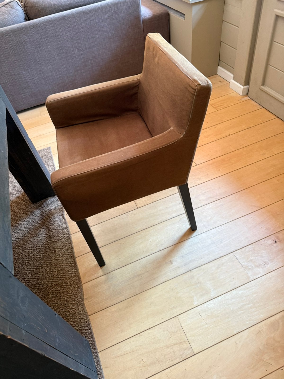 8 eetkamer stoelen en/of 2 zitbanken ikea, Ophalen, Gebruikt, Bruin, Stof