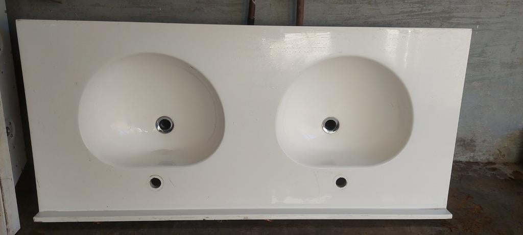 Dubbele keramische wastafel 130/160 60 cm – goede staat, Ophalen