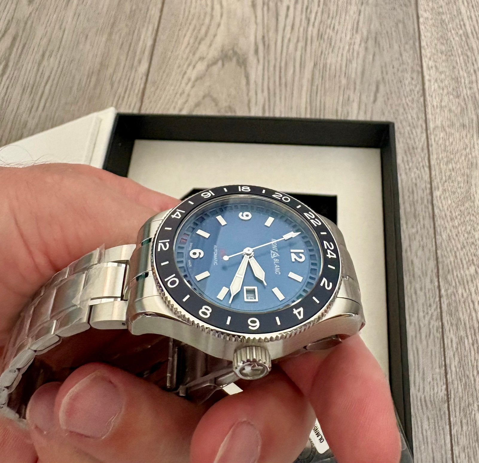 Montblanc 1858 GMT volledige set en 100% NIEUW, Ophalen, Zo goed als nieuw