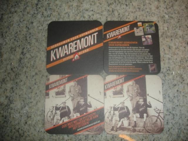 4 verschillende bierviltjes van Kwaremont voor € 0,50, Collections, Marques de bière, Enlèvement ou Envoi, Comme neuf, Sous-bock