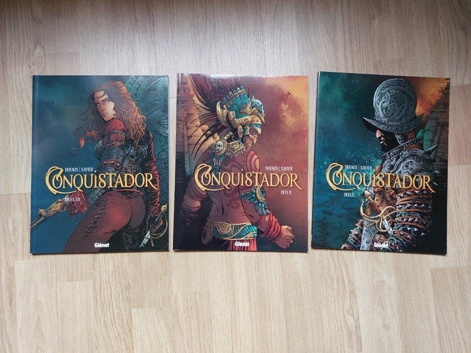 De conquistador deel 1,2,3, Antiek en Kunst, Kunst | Schilderijen | Abstract, Ophalen of Verzenden