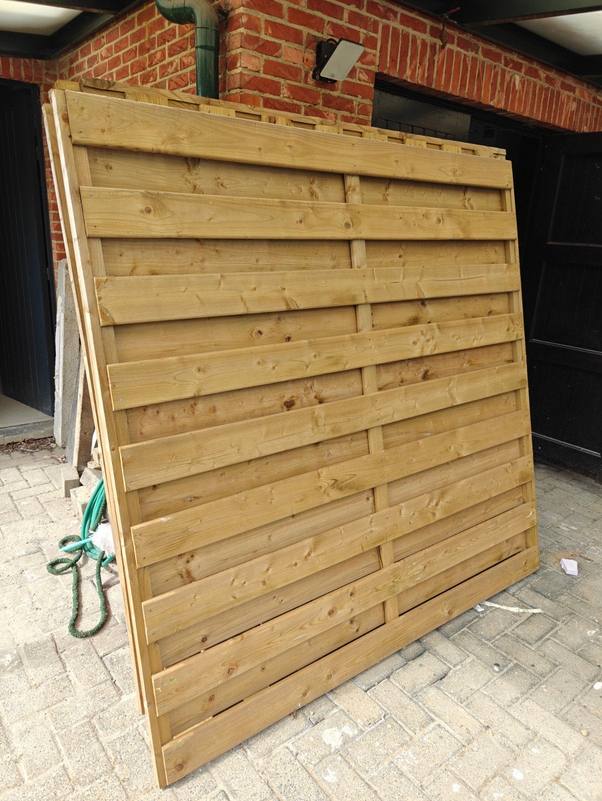 7x houten schuttingen, Tuin en Terras, Schuttingen, Ophalen