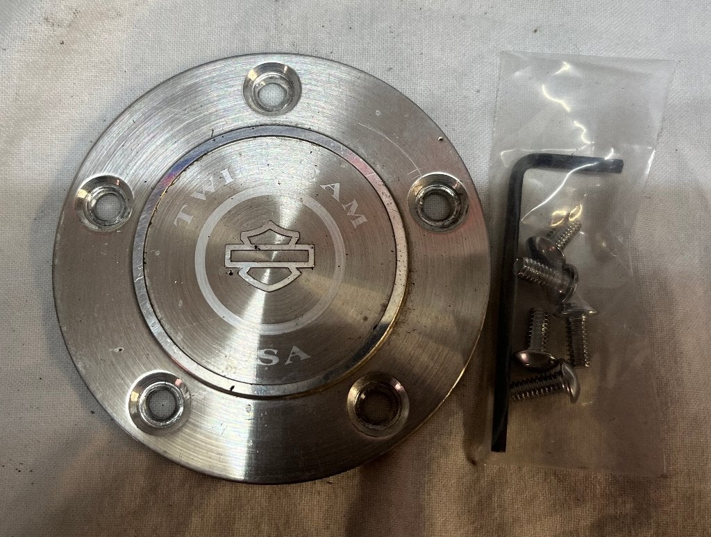 Harley point cover twincam (met 5 bevestigingenboutjes), Ophalen, Gebruikt
