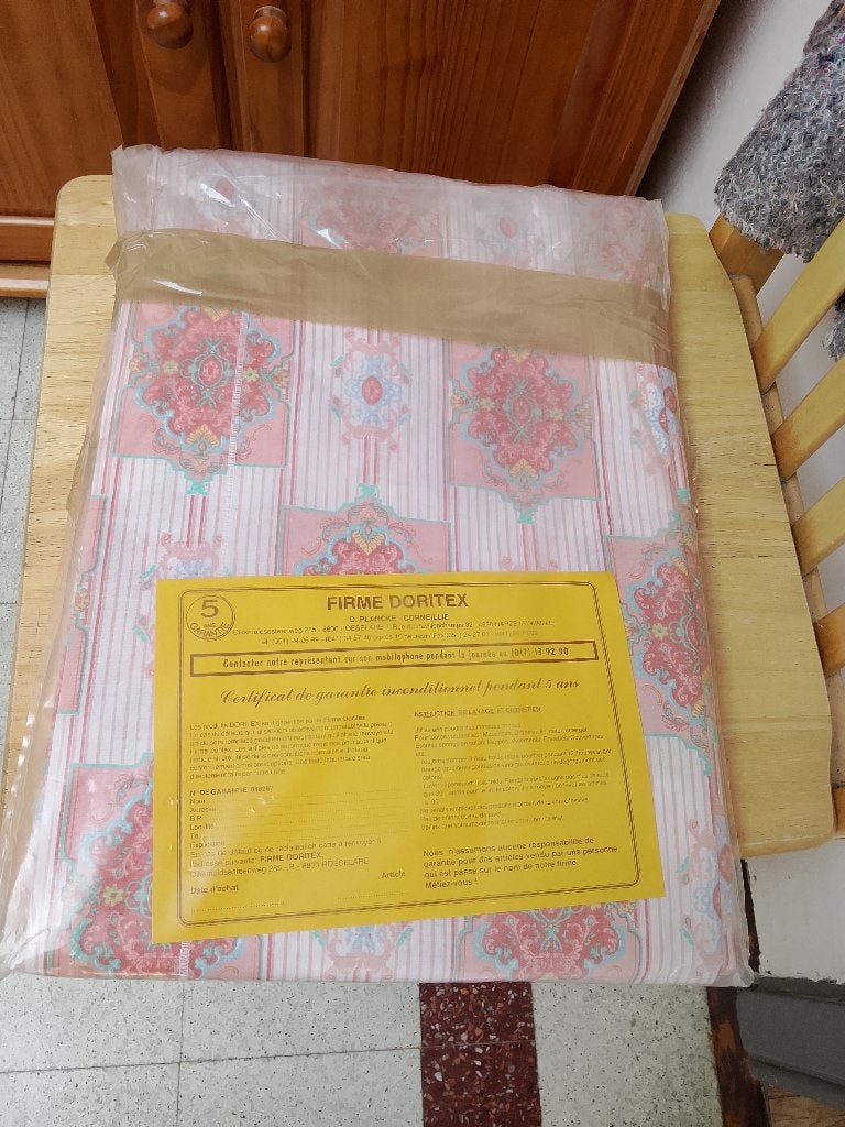 Draps lit Huishoudlinnen rouge DORITEX certifié, Drap-housse ou Taie d'oreiller, Enlèvement ou Envoi, Autres marques, Anti-allergénique