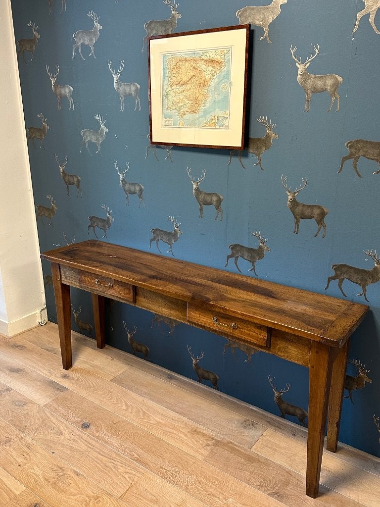 Antieke notenhouten wandtafel, Envoi