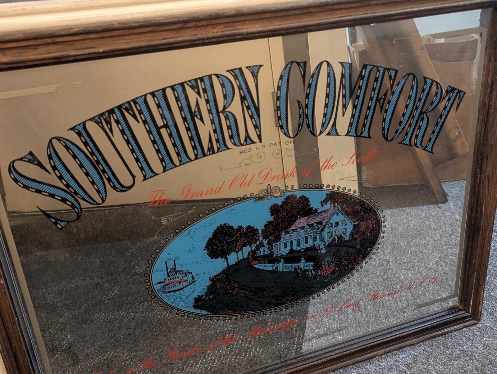 2 miroirs de bar 50 x 70 cm, Antiquités & Art, Antiquités | Miroirs, Enlèvement