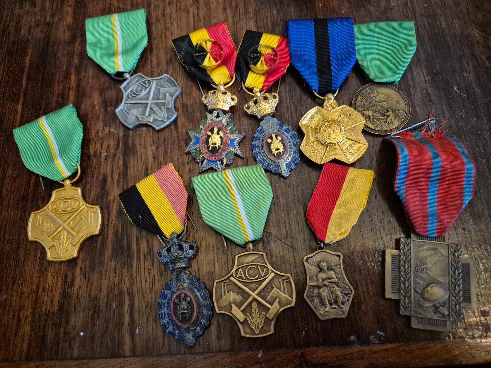 10 vnl burgerlijke medailles in lot te koop., Ophalen of Verzenden