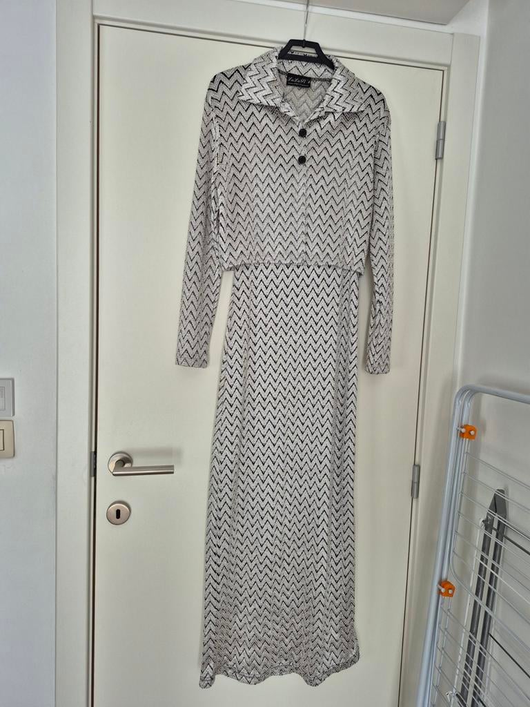 Belle robe de bal de Lulu h Paris en gris/noir taille 36, Enlèvement ou Envoi, Taille 36 (S), Noir