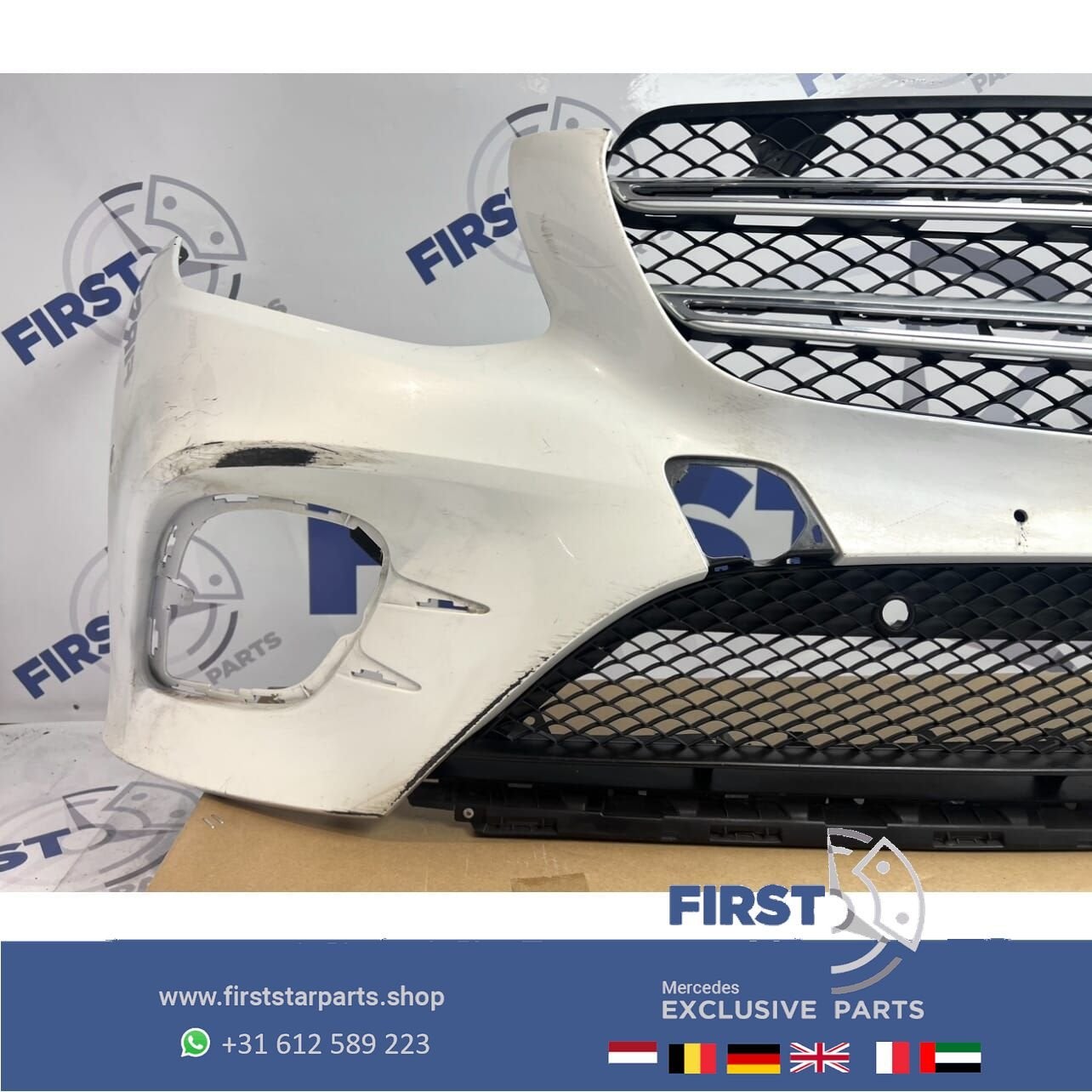 W253 GLC AMG VOORBUMPER Mercedes 2016-2019 WIT PDC + DIAMOND, Utilisé, -, Avant, -