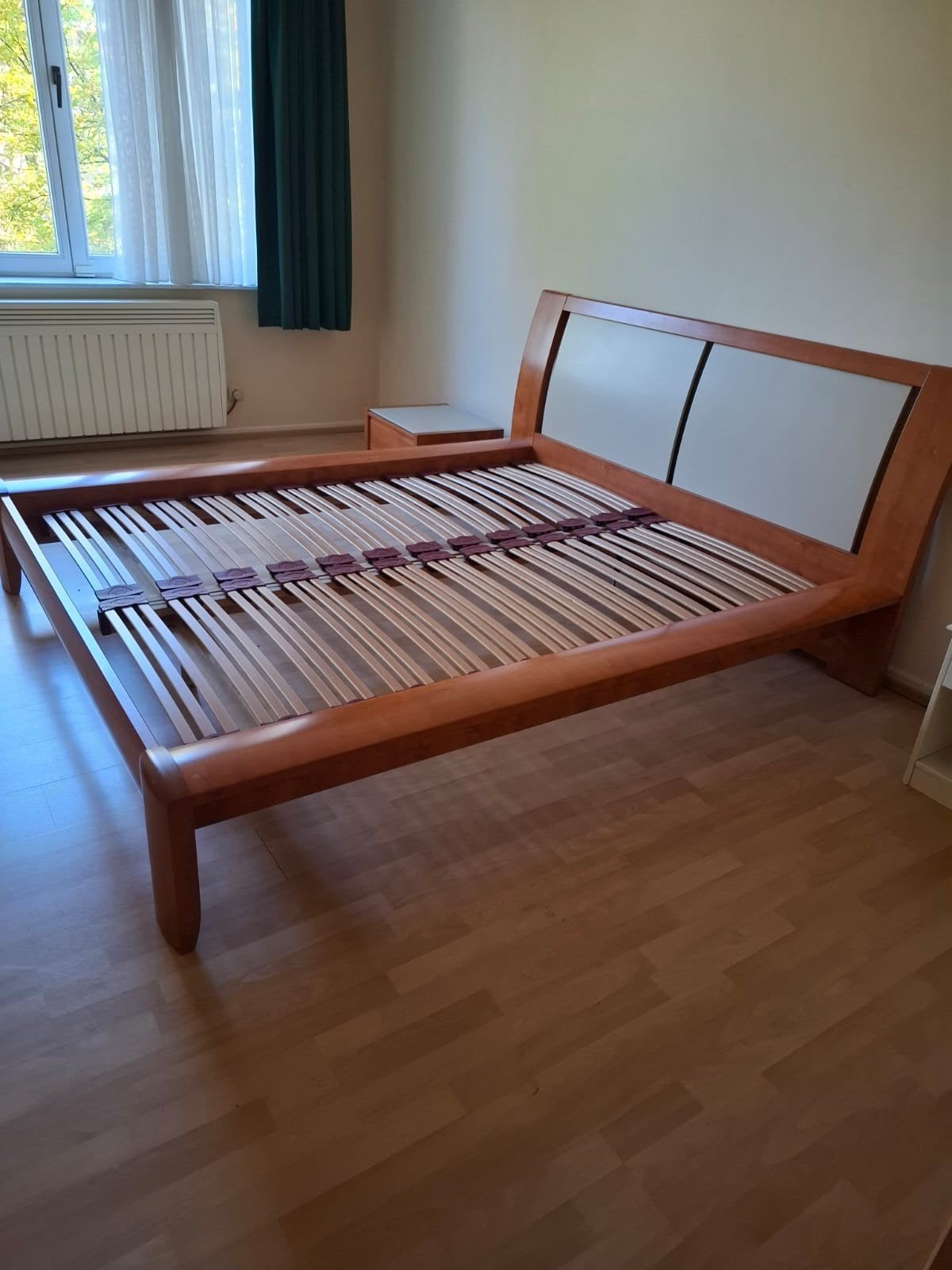 Ensemble Lit 160x200 Gautier + Sommier + Chevet, Queen size, Comme neuf, Brun, Enlèvement