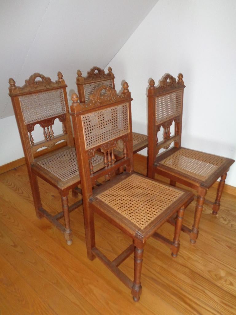 chaises anciennes en chêne avec sièges en osier, Enlèvement