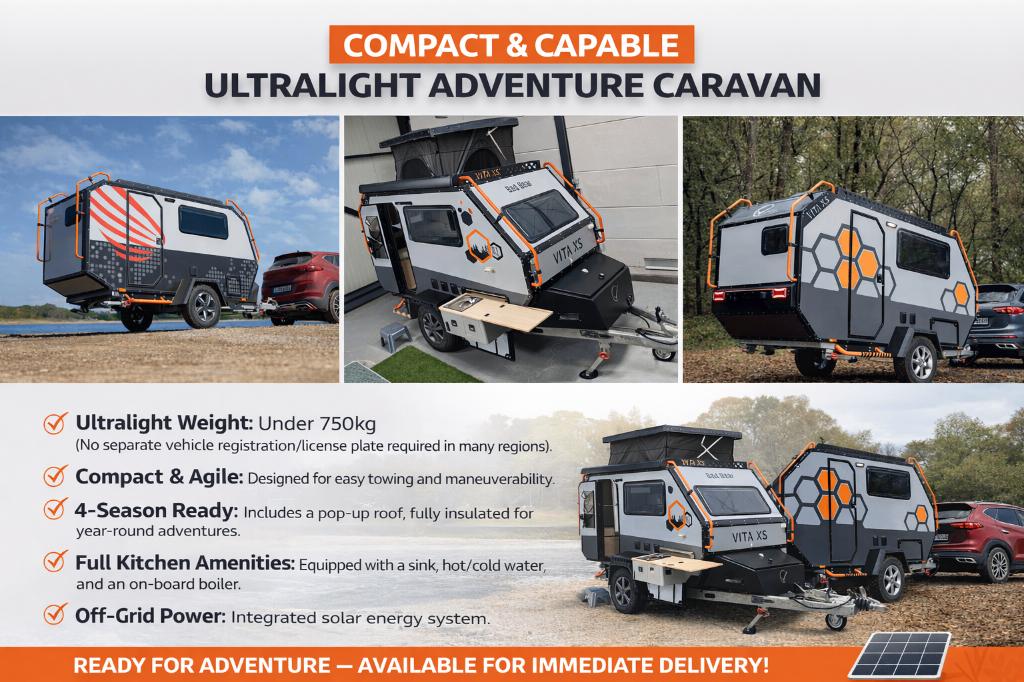 Off-Road Caravan | <750kg | 4-Seiz | Vol Opt| VCAMP VITAXS, Caravans en Kamperen, Caravans, Overige merken, Standaardzit, Tot en met 2