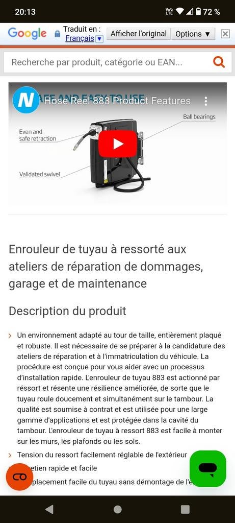 Enrouleur air/eau, Ophalen of Verzenden, Gebruikt
