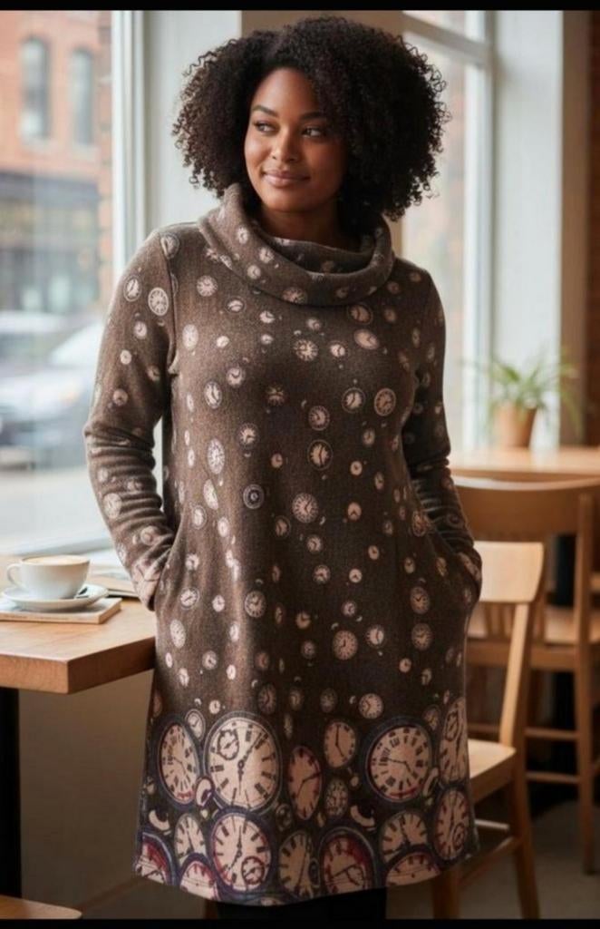 ✨️LAVAND Jurk Maat L - Met BUNDELKORTING‼️✨️✨️, Kleding | Dames, Jurken, Zo goed als nieuw, Maat 42/44 (L), Bruin, Knielengte