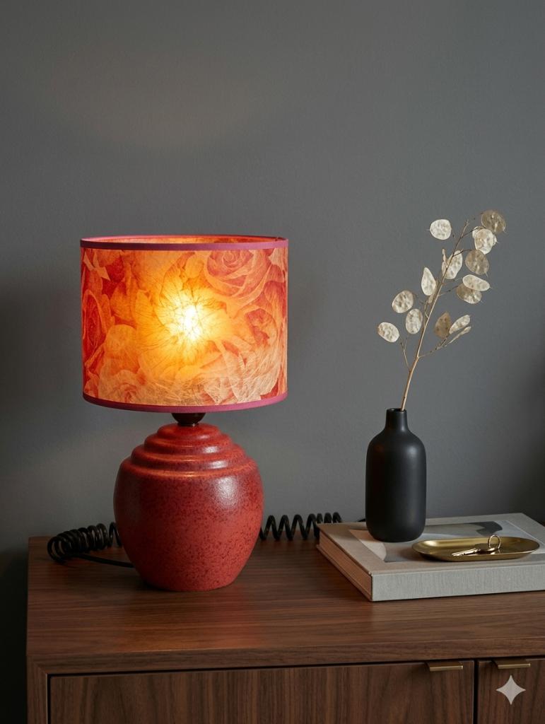 Lampe vintage porcelaine de Bruxelles abat jour  fibre verre, Huis en Inrichting, Lampen | Lampenkappen, Rood, Ophalen of Verzenden