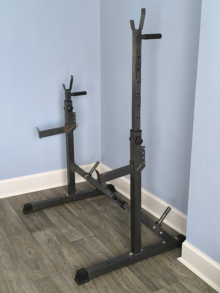 Squatrack + dips in breedte en hoogte verstelbaar, Sport en Fitness, Ophalen, Gebruikt, Benen