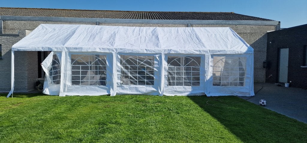 Partytent 5x10m wit semi professioneel, Tuin en Terras, Ophalen, Partytent, Zo goed als nieuw, 4 tot 6 meter