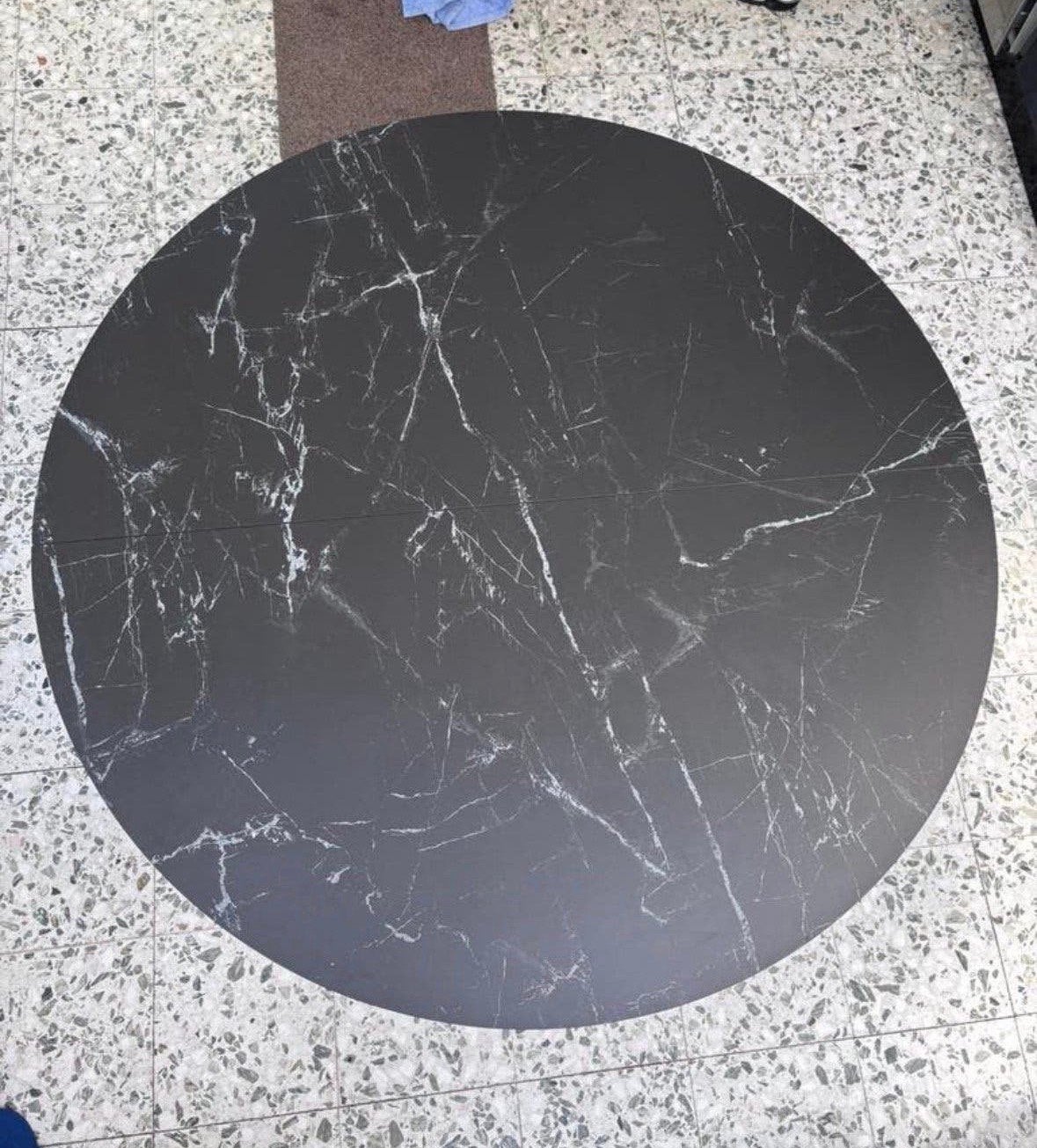 Uitschuifbare Ronde Eettafel porselein, Huis en Inrichting, Ophalen, Gebruikt