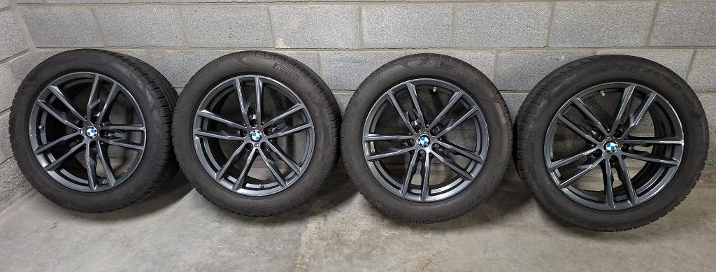 Jantes BMW 698M + Pneus hiver PIRELLI pour BMW X3 & X4, Pneus et Jantes, Véhicule de tourisme, Utilisé, Pneus hiver
