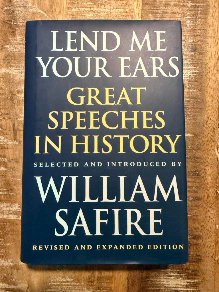 Lend me your ears, great speeches in history - W Safire, Maatschappij en Samenleving, Ophalen of Verzenden, Zo goed als nieuw