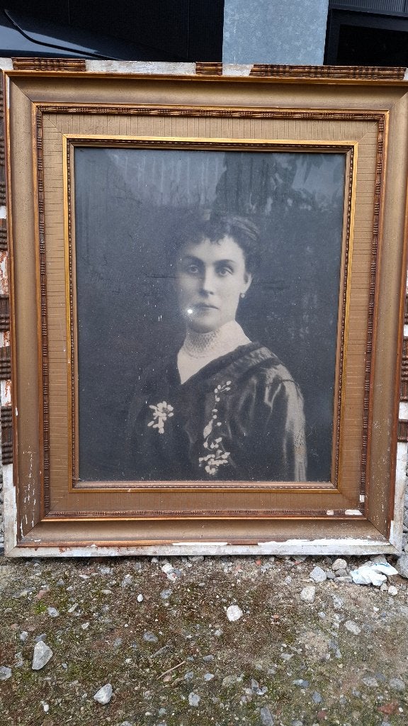 Portret van dame uit 1921, Antiek en Kunst, Ophalen, Achter glas, Portret