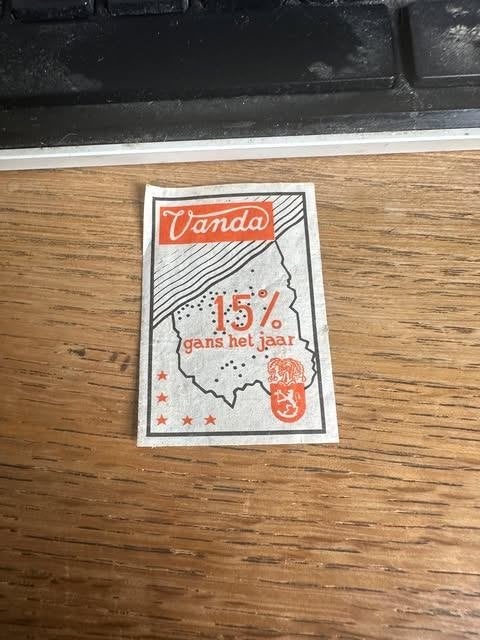 Vanda lucifer doos etiket, Gebruikt, Info@vandalu.te, Ophalen of Verzenden, Luciferdoosjes of -merken