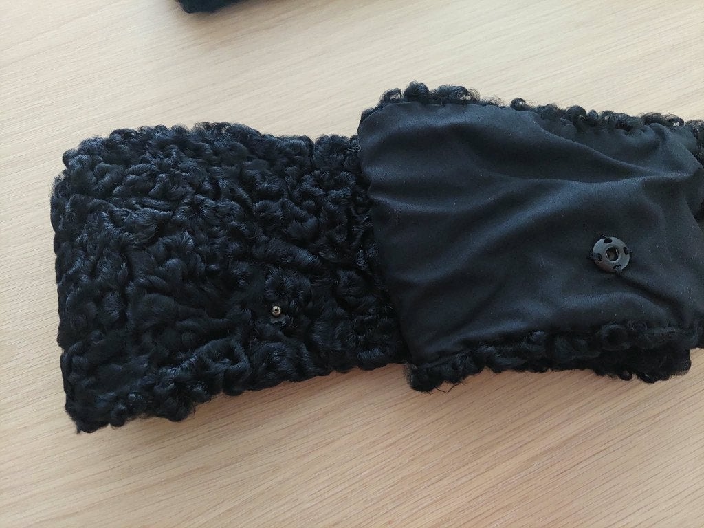 Vintage parure fourure astracan noir, Sans marque, Ophalen, Zo goed als nieuw