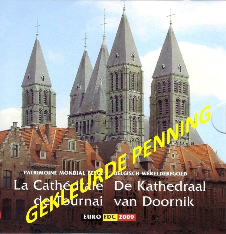 BU-set België 2009 O.L.V. Kathedraal met gekleurde penning, Verzenden, België