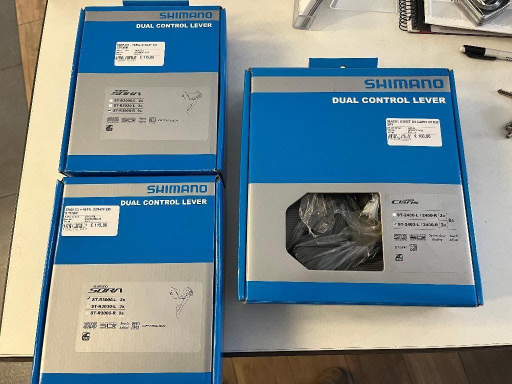 Sora 9V shifters + Claris 8V shifters, Vélos & Vélomoteurs, Neuf, Enlèvement, Autres types, Aluminium