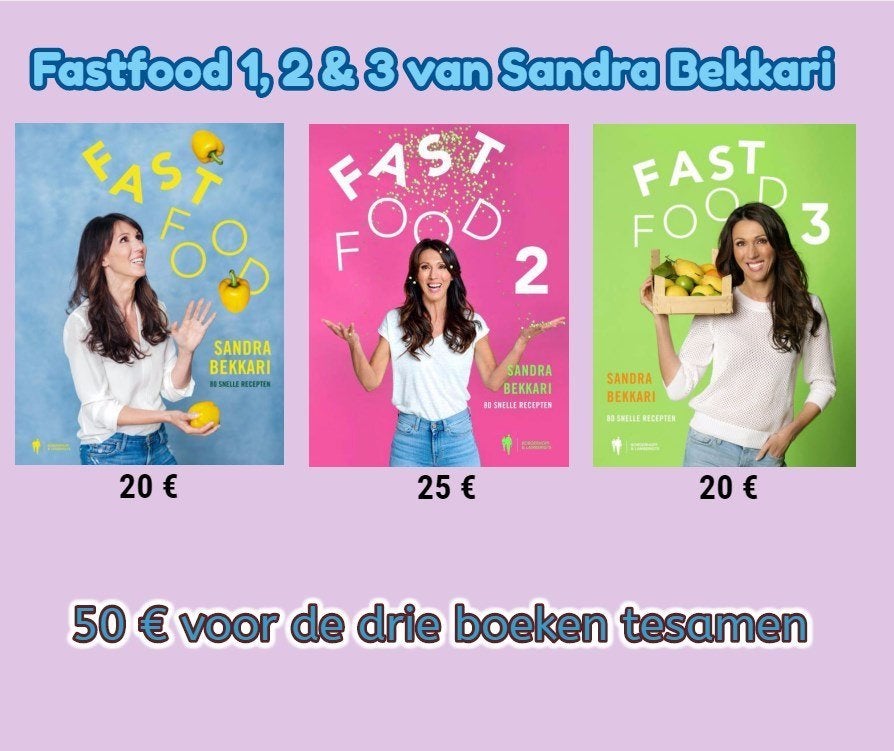 FASTFOOD TRILOGIE van Sandra Bekkari, Boeken, Kookboeken, Ophalen of Verzenden, Zo goed als nieuw, Gezond koken
