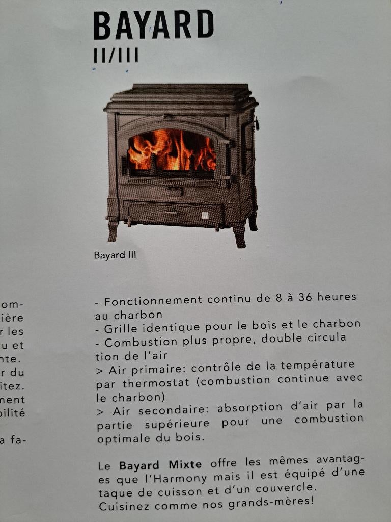 Feu Surdiac Bayard || mixte + charbon anthracite, Enlèvement, Comme neuf