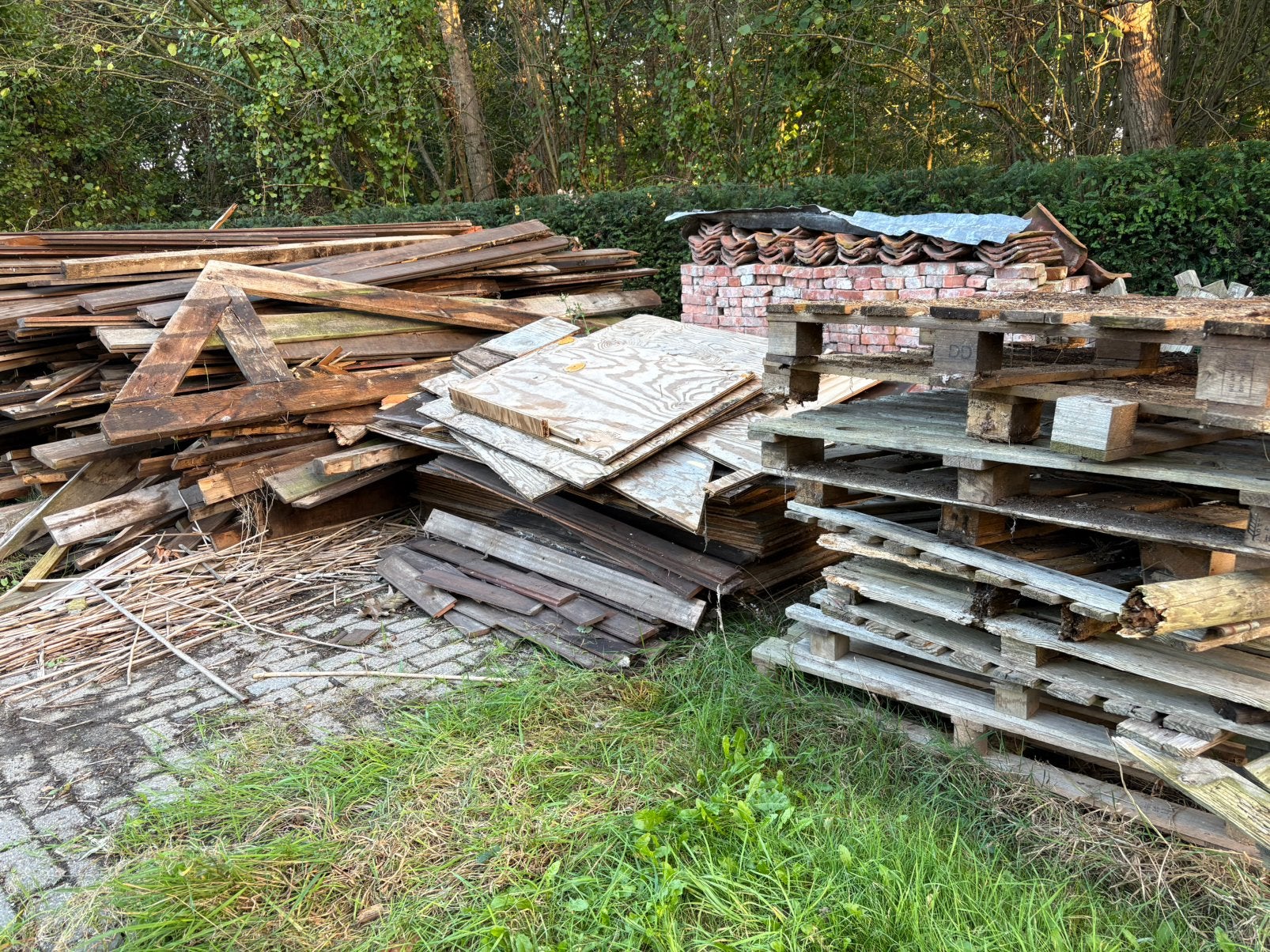 Gratis hout, Tuin en Terras, Ophalen