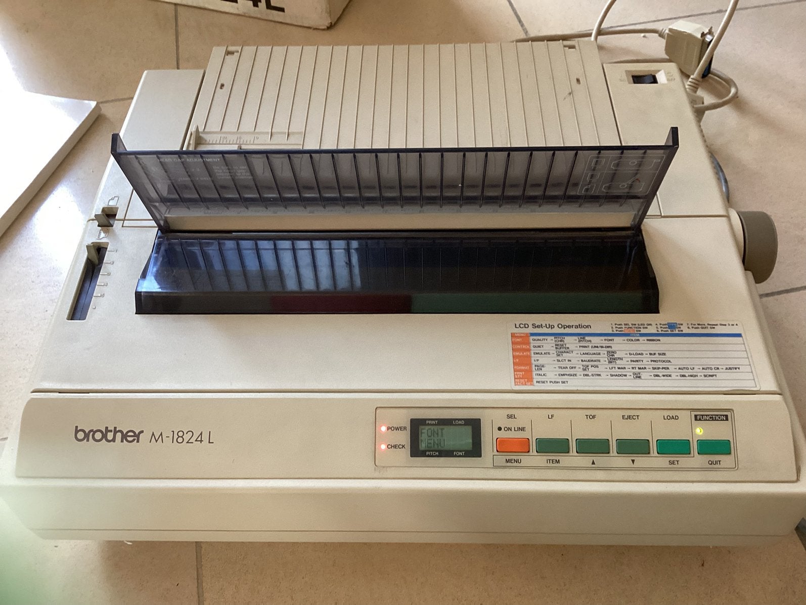 vintage Brother M-1824–L printer Verlaagde prijs, Computers en Software, Zwart-en-wit printen, Gebruikt, Printer, Ophalen of Verzenden