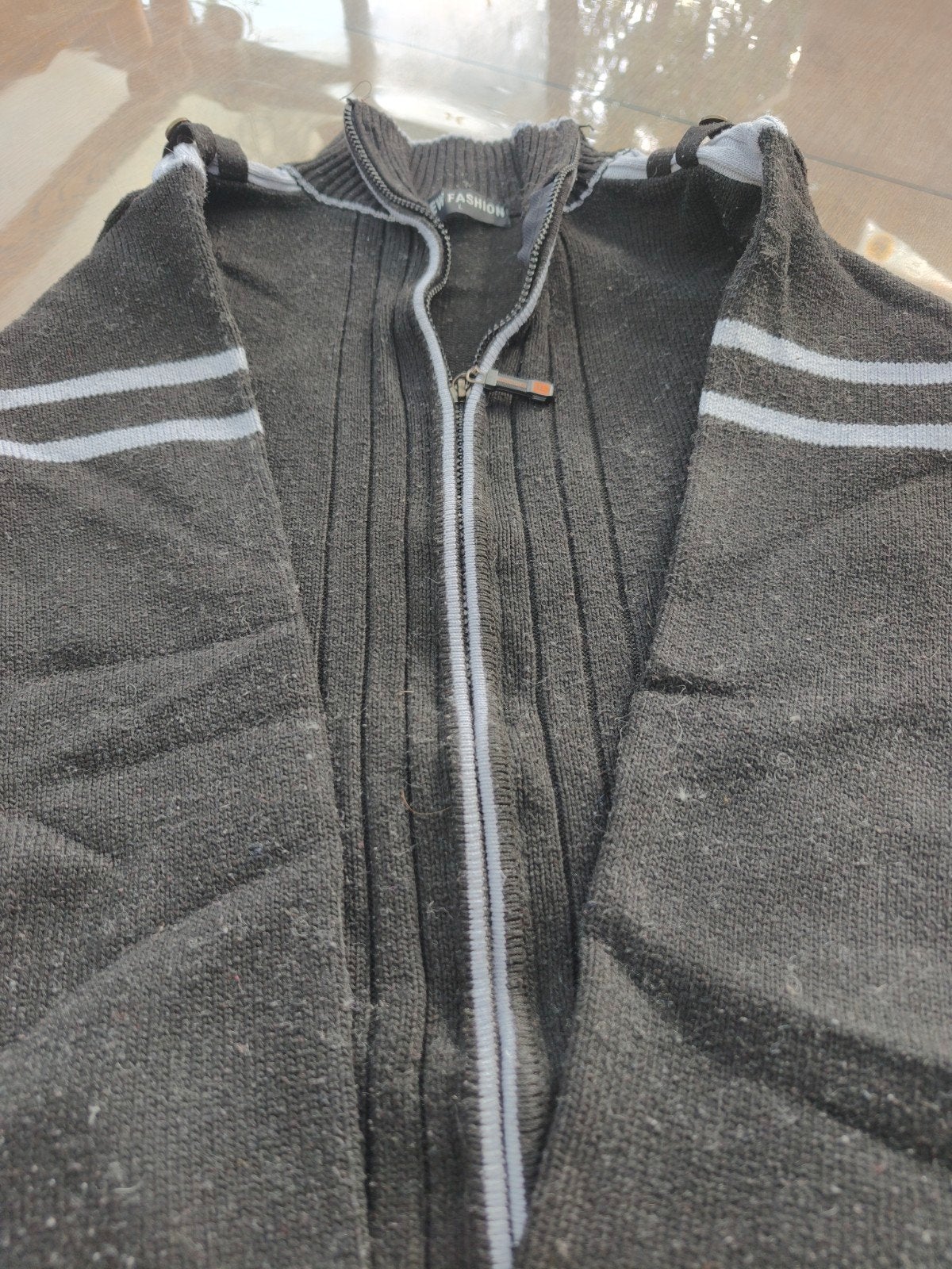 zwarte vest met grijze strepen large new fashion, Kleding | Heren, Maat 52/54 (L), New fashion, Verzenden, Zwart