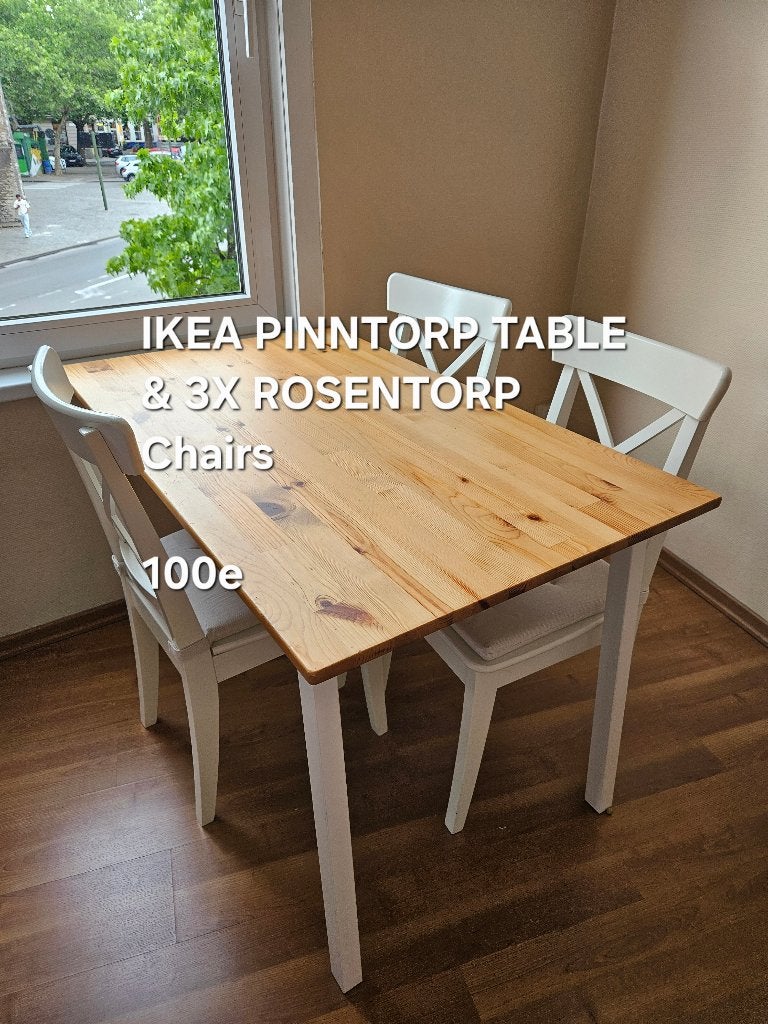 IKEA table & 3x chairs, Maison & Meubles, Tables | Tables à manger, Enlèvement, Comme neuf