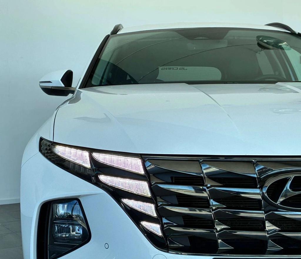 Hyundai Tucson 1.6 CRDi MHEV DCT-1ERPRO-GPS-CARPLAY-CUIR-CAM, Gebruikt, 136 pk, Wit, Leder