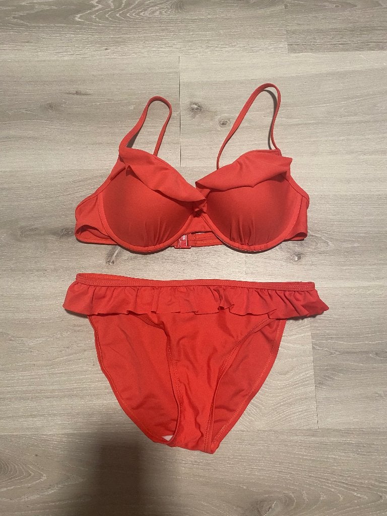 Bikini maat 40 en slip 36, Kleding | Dames, Badmode en Zwemkleding, Ophalen, Zo goed als nieuw, Oranje, Bikini