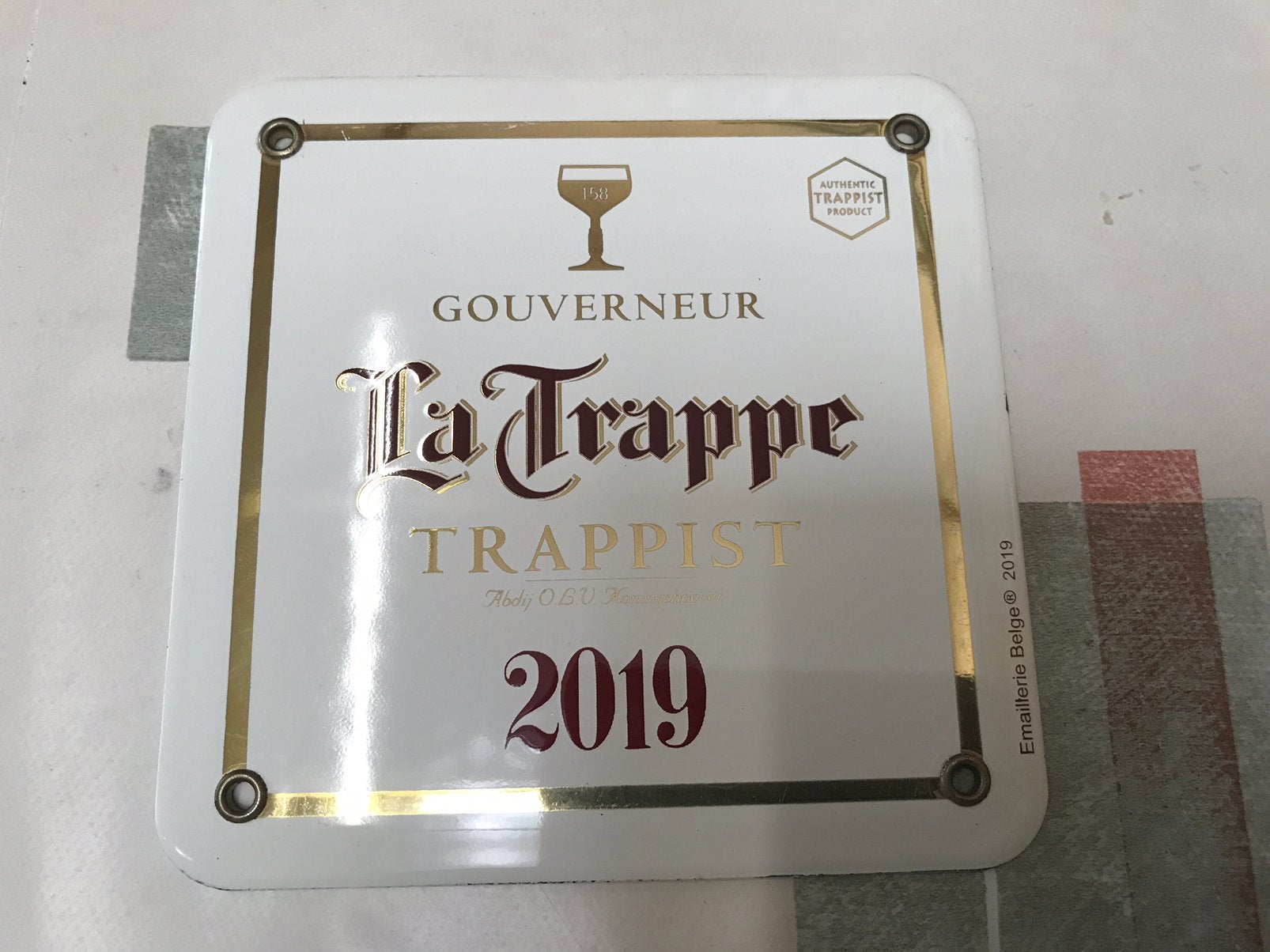 La Trappe emaille reclamebordje, Verzamelen, Ophalen of Verzenden, Gebruikt, Reclamebord