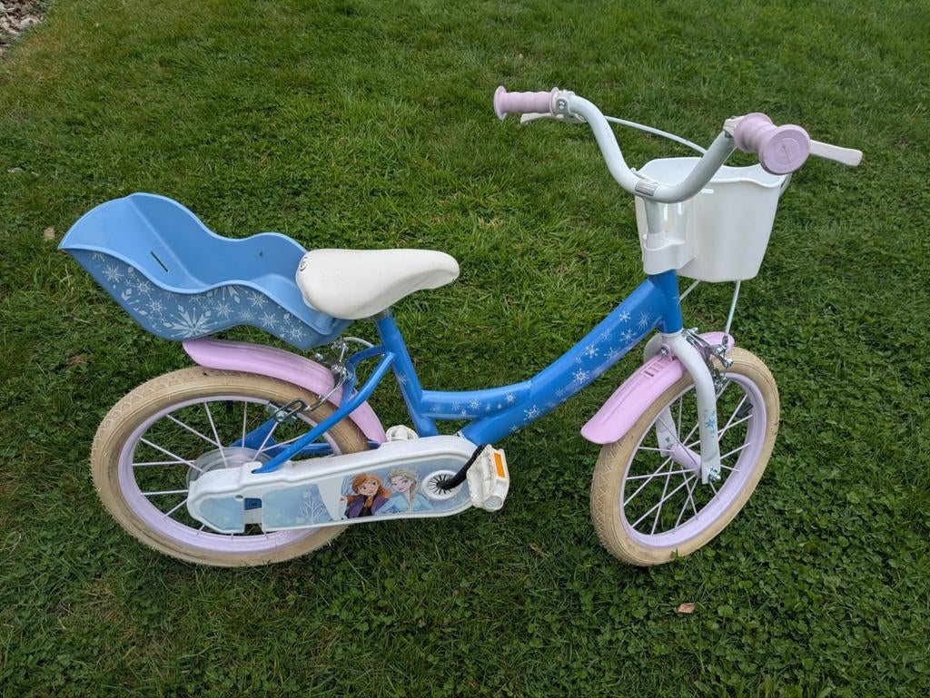 Meisjes fiets Frozen 16 inch, Fietsen en Brommers, Ophalen, Overage merken, 16 inch, Handrem
