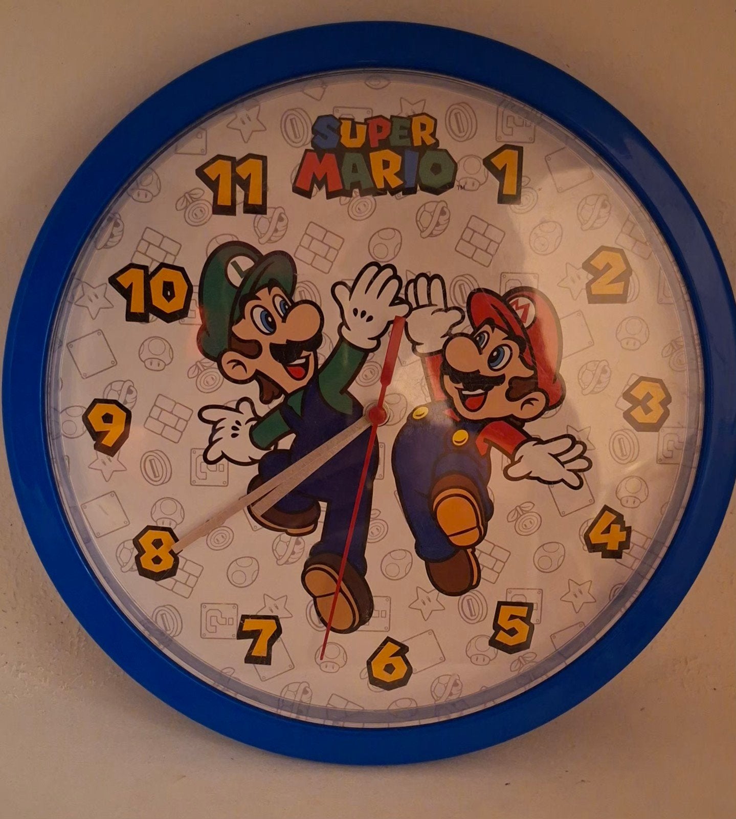 Originele Super Mario & Luigi Wandklok Nintendo (2023), Ophalen of Verzenden, Zo goed als nieuw, Klok