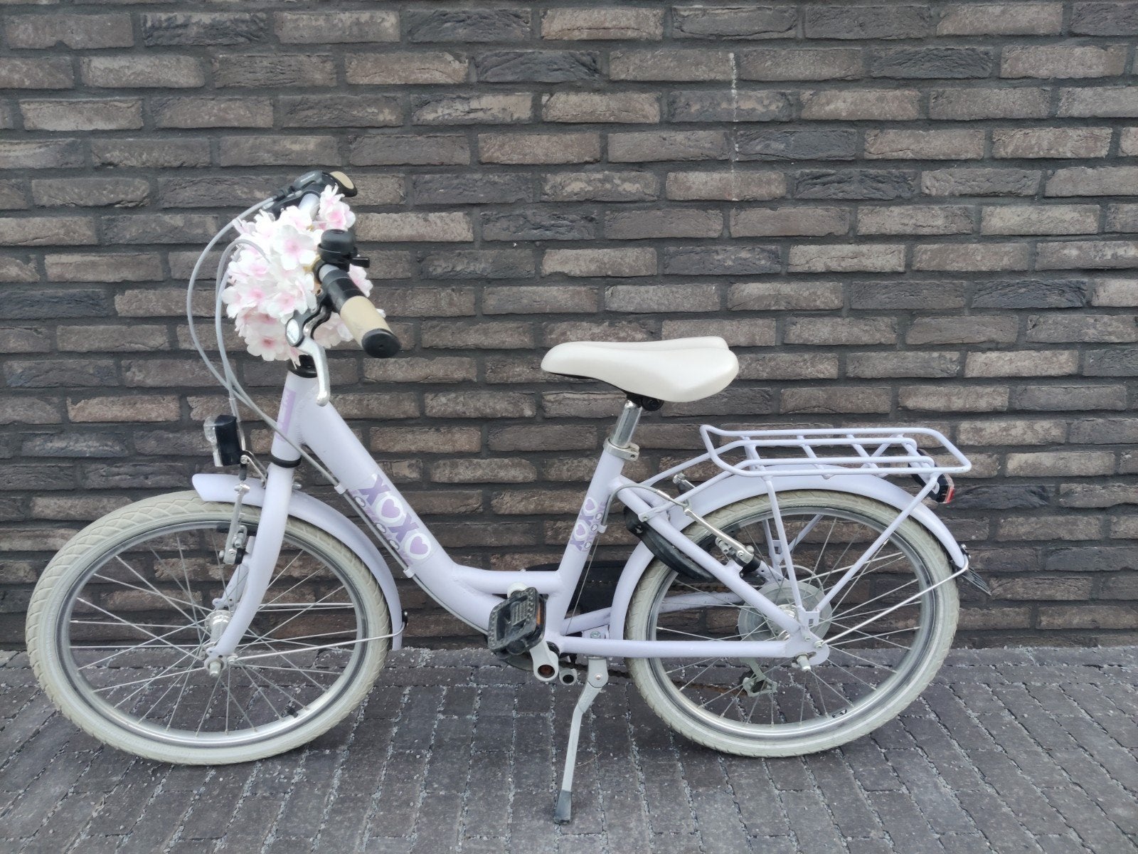 Bike Fun meisjesfiets 20 inch lots of love lila, Ophalen, Gebruikt, Velgrem, BikeFun Kids (BFK)