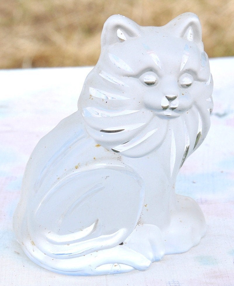 chat en cristal dépoli, Enlèvement ou Envoi, Utilisé, Animal