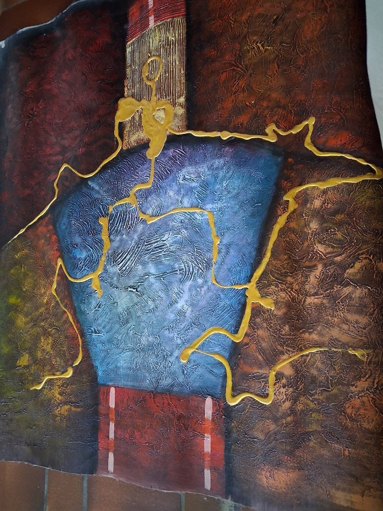 *Belle grande peinture moderne - Huile sur toile., Enlèvement ou Envoi, Peint à la main