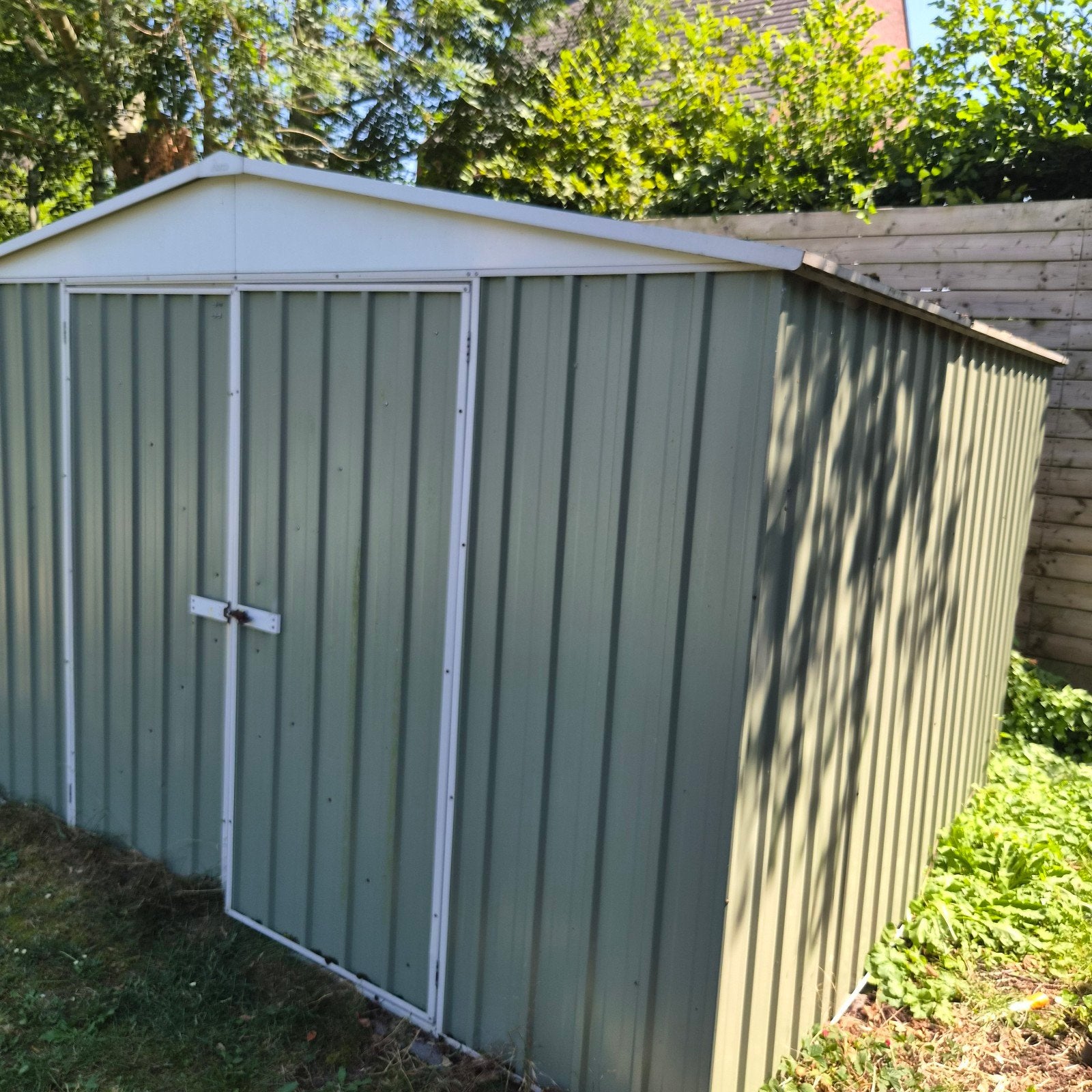 Abri de jardin en métal vert - Groene metalen tuinhuis, Enlèvement ou Envoi