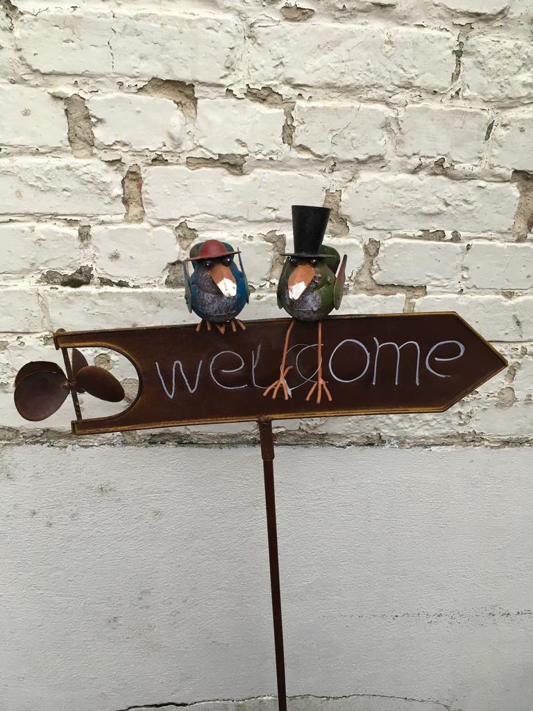 Welcome uit ijzer tuindecoratie, Tuin en Terras, Tuinstekers, Ophalen, Zo goed als nieuw