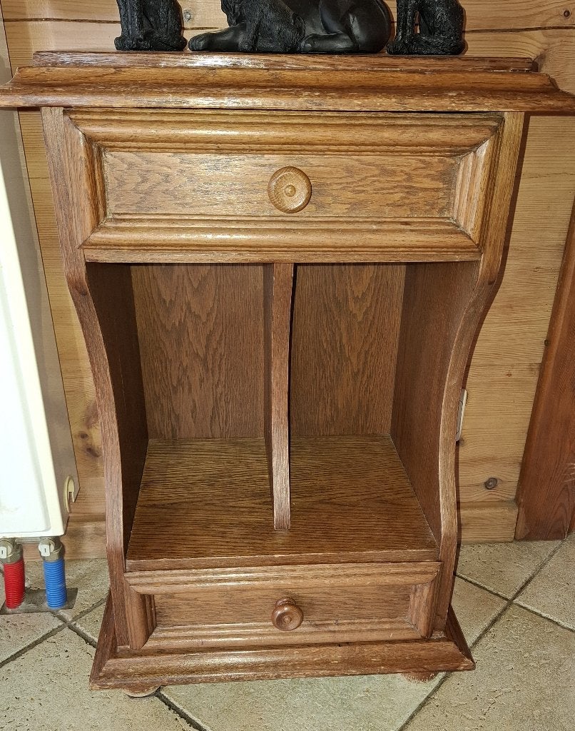 Meuble de téléphone avec un tiroir en chêne., 25 à 50 cm, Utilisé, Chêne, Moins de 50 cm