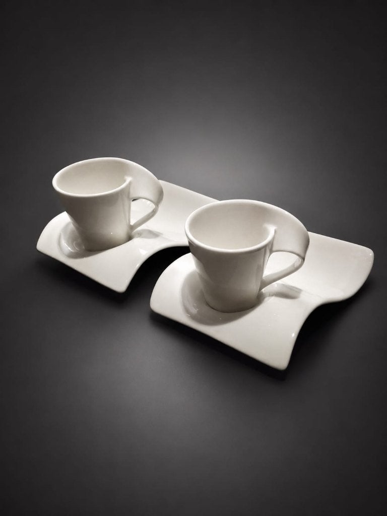 Lot de deux tasses et sous-tasses Villeroy & Boch., Enlèvement, Neuf, Porcelaine, Tasse(s) et/ou soucoupe(s)